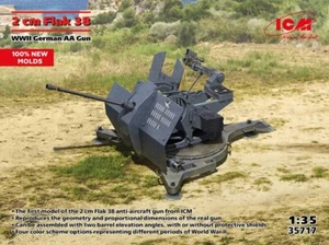 KIT MODELLINO MILITARE STATICO ICM FLAK 38 WWII GERMAN AA GUN CANNONE SCALA 1:35 - Foto 1 di 4