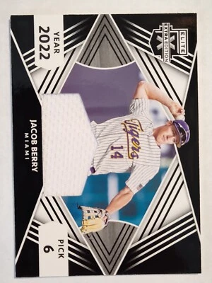 2022 Elite Extra Edition - First Round Materials #FRM-JB Jacob Berry (MEM, RC) - Image 1 of 4