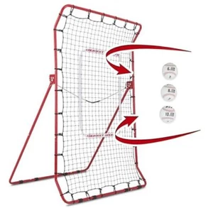 Rukket 4x7 Pitch Back Rebounder Pro + 3 Progression Weighted Pitching Baseballs - Picture 1 of 7