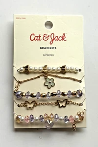 PULSERAS CADENA GATO & JACK 5 PIEZAS TONO DORADO ENCANTO - Imagen 1 de 2