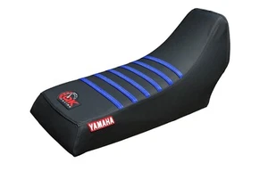 Cubierta de asiento con pinza Yamaha Banshee 350 1987-2006 costillas negras/azules S21 - Imagen 1 de 6