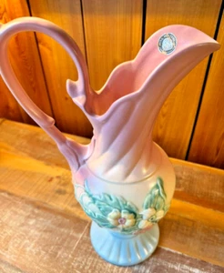 VTG Hull Art Pottery Org Label Wildflower W-19-13 1/2 Ewer Pitcher LARGE - Picture 1 of 18