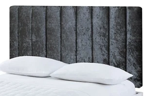 BED HEADBOARD PORTLAND CRUSHED VELVET | SINGLE | DOUBLE | KINGSIZE | - Picture 1 of 14