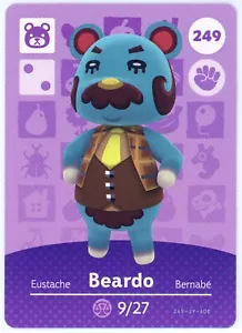 Beardo #249 - Tarjeta amiibo - Animal Crossing Series 1 - Auténtica Nintendo - Imagen 1 de 2