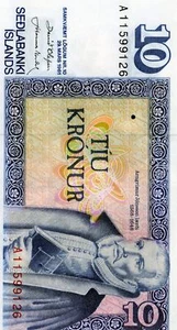 Europe, Iceland: 10 Kronur 1961 - Picture 1 of 2