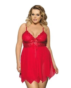 Sexy Mujer Picardías Encaje Lacitos Vestido Lencería Rojo Lencería Sexy L/XL - Imagen 1 de 2