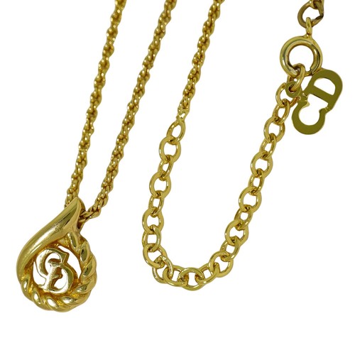 Collana placcata oro con logo CD Christian Dior