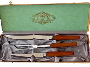 Retro Carving Set 3 Piece Set Stainless Steel The Connoisseurs Choice - Picture 1 of 15