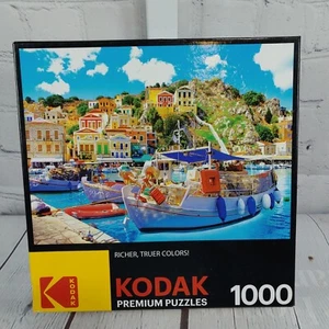 Kodak Premium Symi With Boats in the Harbor Greece 1000 Piece Jigsaw Puzzle Boat - Picture 1 of 3