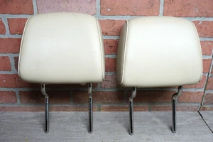 BEIGE 2017-2020 BUICK ENVISION FRONT LEFT & RIGHT SEAT HEADREST LEATHER SET OEM - Picture 1 of 8