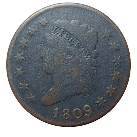 Large cent/penny 1809 Sheldon 280 rock solid mid grade Cover