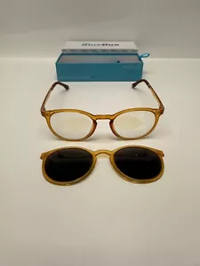 Wavebalance BlueDuo, Poet, Blue Light Reducing Glasses Magnetic Sunglass Honey - Picture 1 of 6