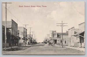 Postkarte TX Alice South Second St Kington Studio Geschäfte Dirt Rd Pferd Buggy K1 - Bild 1 von 2