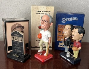 Bobblehead Collectors Lot YSU Dom Rosselli STL HOF Plaque Brewers Announcers - Picture 1 of 8