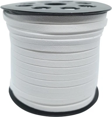 Замшевый шнур 5 мм, шнурок из искусственной кожи 50 ярдов для браслета белый  - Изображение 1 из 2