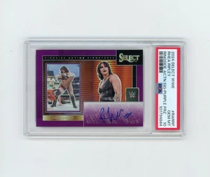 2024 Panini Select WWE Rhea Ripley Ringside autógrafo púrpura #d 19/35 PSA 10 - Imagen 1 de 2