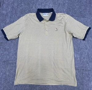 VTG Masters Augusta National Golf Shop Polo Yellow Navy Stripe Large 60s 2 Ply - Picture 1 of 4