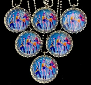 Party Favors / Demon Hunters / 6 Bottle Cap necklaces / Girls / Birthday / Gift - Picture 1 of 1