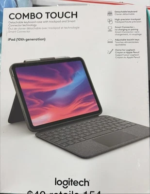 Logitech Combo Touch Detachable 10th Gen iPad Keyboard Case with Large Precision - Image 1 of 2