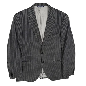 Coppley Striped Blazer Stretch Wool Sport Coat Made in Canada Black 44R - Picture 1 of 10