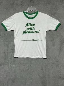 Vintage 1980s Newport Cigarettes "Alive With Pleasure” Ringer T-Shirt Medium - Picture 1 of 10