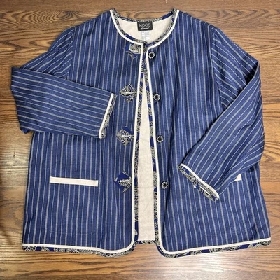 Koos of Course linen blend reversible blazer size 1X - Image 1 of 4