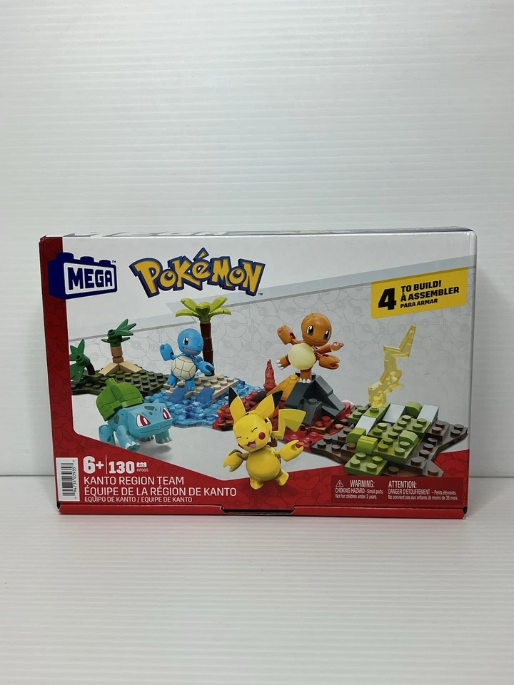 MEGA Pokemon Kanto Region Team Building Toy Set 130 Pcs HFG05 Age 6 Box