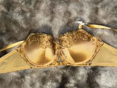 ¡¡NUEVO CON ETIQUETAS!! Sujetador Aerie 38D ligeramente forrado Balconette encaje dorado Foto 1 de 4