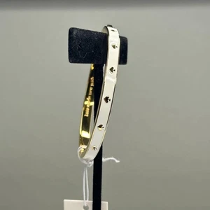 Kate Spade White Enamel Gold Tone Spot The Spade Bangle Bracelet - Picture 1 of 6