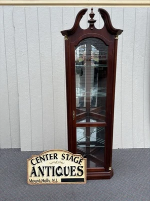 67264 PULASKI Gabinete China Esquina Caoba Curiosidades Foto 1 de 4