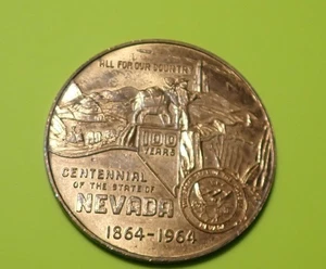 Nevada Centennial Medal - 1864/1964 - AU / UNC - 39mm #1338 - Bild 1 von 3