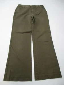 EDDIE BAUER Pants Women's Size 10 100% Cotton MERCER FIT Flat Front Green - Picture 1 of 7
