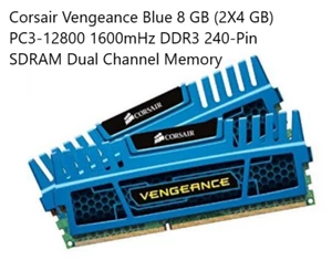 Corsair CMZ8GX3M2A1600C9B Vengeance Blue 8GB (2X4 GB) PC3-12800 1600mHz DDR3 - Bild 1 von 1