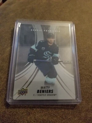 2022-23 Upper Deck Trilogy Rookie Premieres Matty Beniers #205/299 PlexiGlass RC - Image 1 of 3