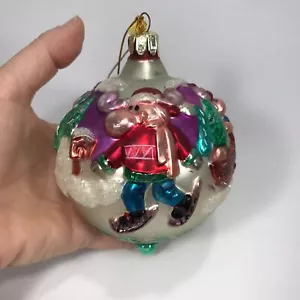 Vintage Glass Christmas Ornament Deer Embossed - Picture 1 of 11