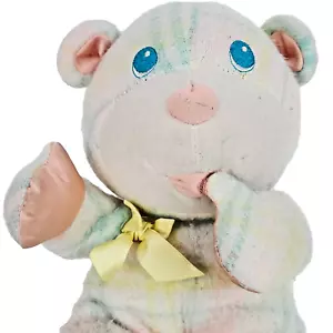 Playskool Baby Blankies Bear Snuzzles Thumb Sucking 1987 Pastel Plaid Plush 5403 - Picture 1 of 16