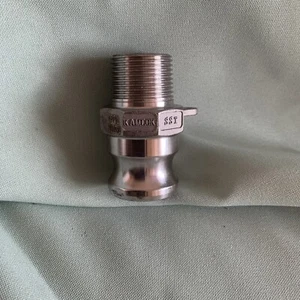 STAINLESS STEEL CAMLOCK COUPLING MALE TO MALE 3/4" THREAD TYPE F 633-FP - Picture 1 of 7