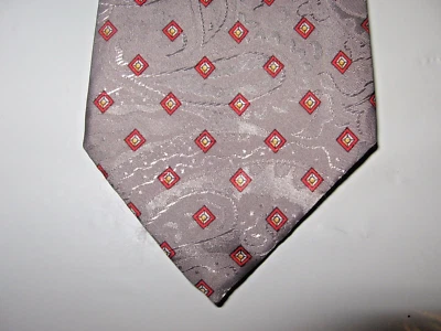 OAKTON 57 x 3.25 Gray Red Necktie Tie 13142 - Image 1 of 4