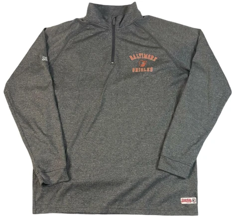 Baltimore Orioles Quarter Zip Sweater Gray Men's (Size: XL) Cover