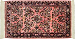 Sarough Tappeto 80x120 Annodato a Mano Rosa Floreale Lana Pelo Corto Tappeto a . - Bild 1 von 8