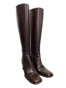 GUCCI Boots Heel Long Leather Brown EU35 USED - Picture 1 of 15