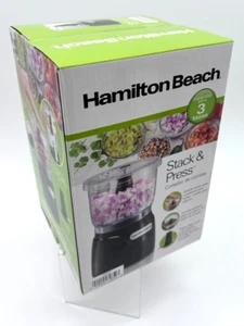 New in Box: Hamilton Beach Stack and Press Food Chopper Model: 72850 - 3 Cup - Picture 1 of 10