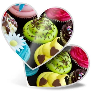2 x Heart Stickers 15 cm - Cute Cupcakes Cakes Sweets Cafe #8111 - Picture 1 of 8