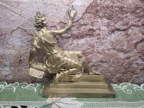 Amazing Brass Roman Man Falling Down Stairs Plaque Caution Doorstop Cover