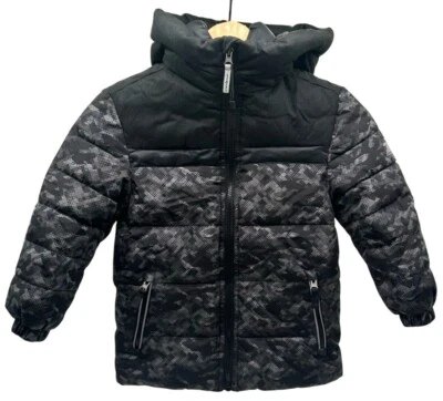 ZeroXposur Boys Hooded Winter Jacket Black Camouflage Pattern Puffer Coat Size 5 - Image 1 of 4