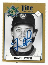 DAVE LAPOINT 1994 25TH ANNIVERSARY MILLER BREWING AUTOGRAPHED SIGNED BREWERS