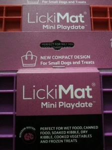 Lickimat MINI Playdate Duo PURPLE & RED Set Canine Enrichment Boredom Busters - Picture 1 of 4