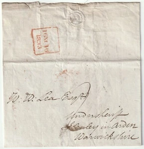 1833 ROSSO LONDRA PAGAMENTO TARDIVO SCATOLA D.S. "TO LEA HENLEY IN ARDEN ""FATTI ARRESTARE DEFt""" - Foto 1 di 2