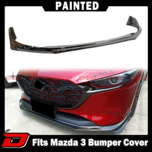 Fit For 19-25 Mazda 3 4th BP 5D DTO Type Front Bumper Lip Spoiler Glossy Black - Picture 1 of 4