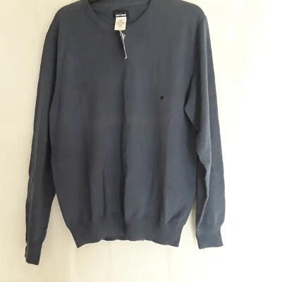 Mens sweater crewneck long sleeves brand Basic Editions NWT color blue - Image 1 of 4